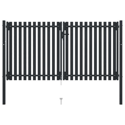 Double Door Fence Gate Steel 300x175 cm Anthracite