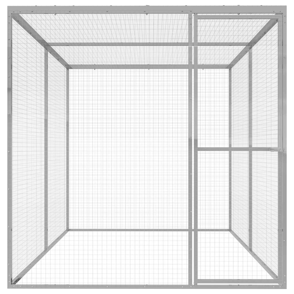 Cat Cage | Silver | Galvanised steel | 3x1.5x1.5 metres | Durable