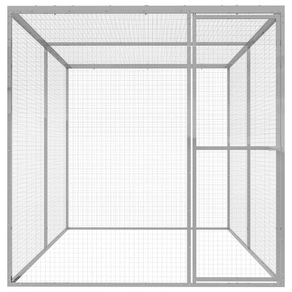 Cat Cage | Silver | Galvanised steel | 3x1.5x1.5 metres | Durable