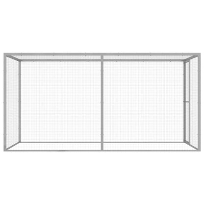 Cat Cage | Silver | Galvanised steel | 3x1.5x1.5 metres | Durable