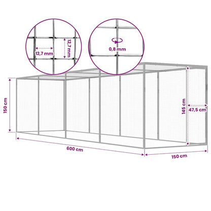 Cat Cage 6x1.5x1.5 m Galvanised Steel