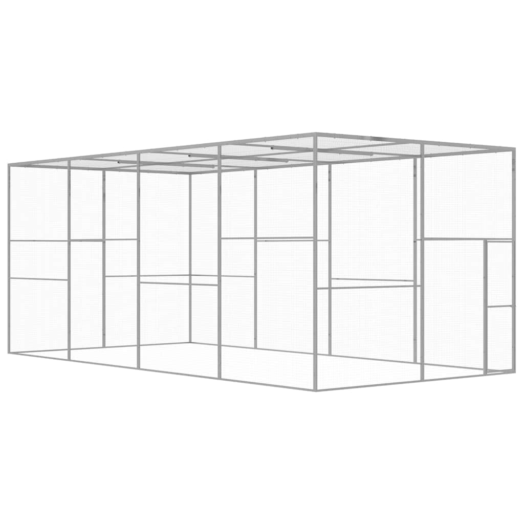 Cat Cage | Silver | Galvanised Steel | 6 x 3 x 2.5 m | Durable | Cages
