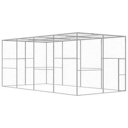 Cat Cage | Silver | Galvanised Steel | 6 x 3 x 2.5 m | Durable | Cages