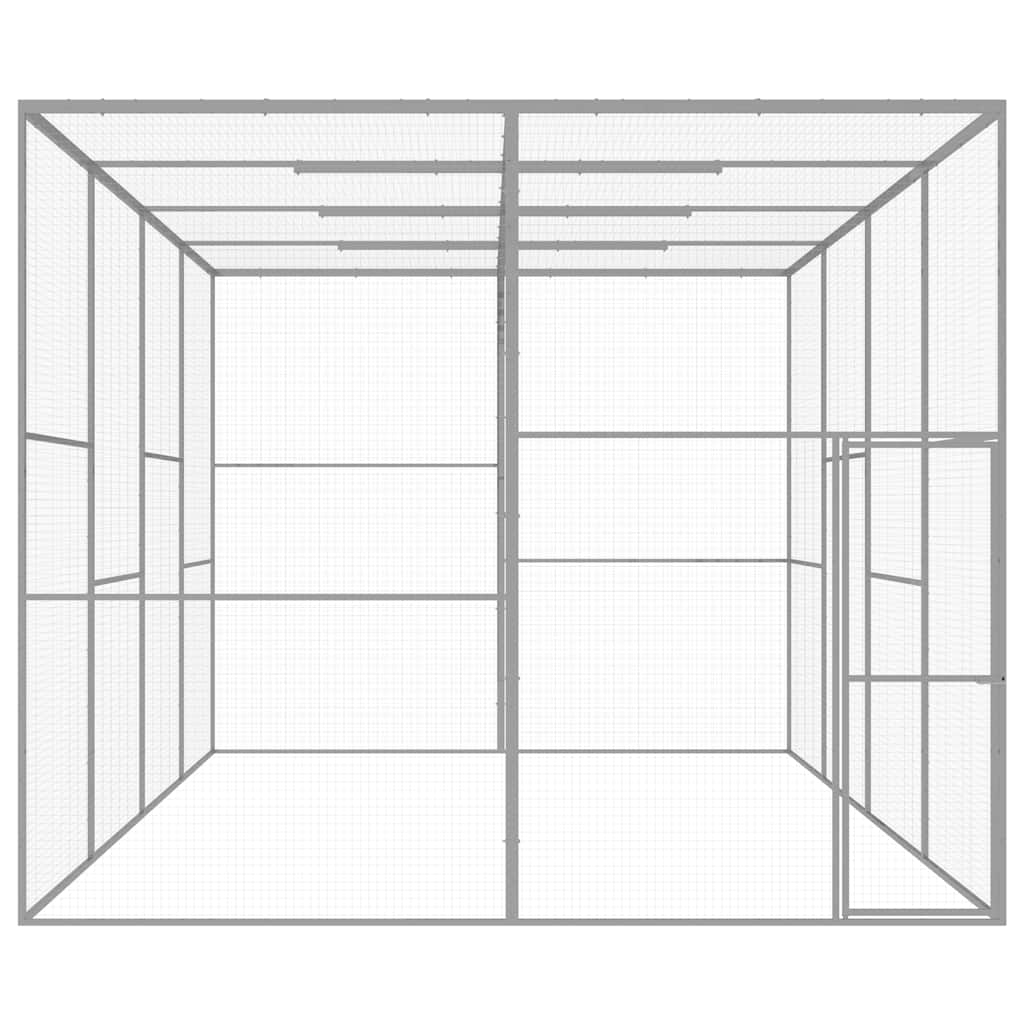 Cat Cage | Silver | Galvanised Steel | 6 x 3 x 2.5 m | Durable | Cages