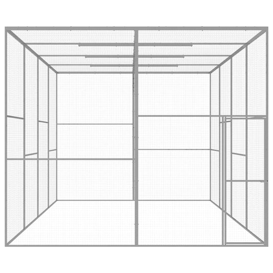 Cat Cage | Silver | Galvanised Steel | 6 x 3 x 2.5 m | Durable | Cages