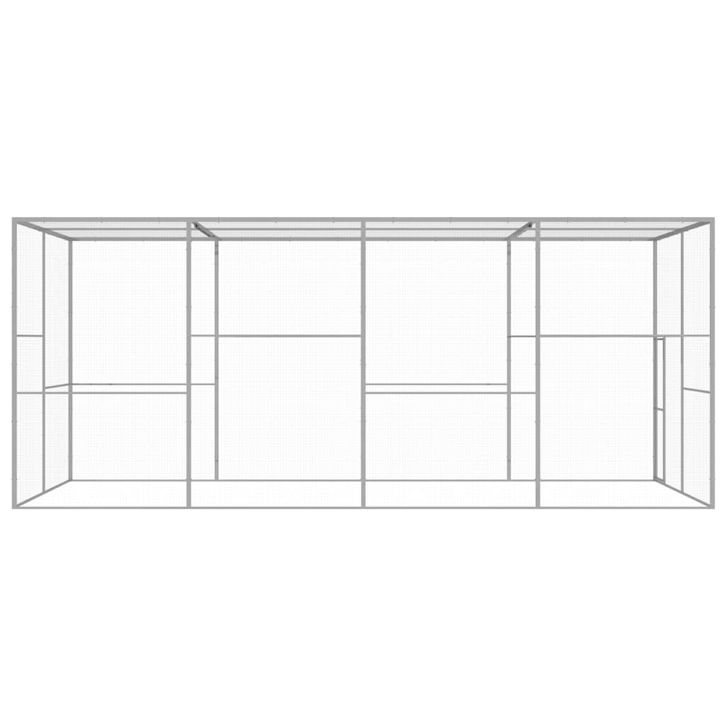 Cat Cage | Silver | Galvanised Steel | 6 x 3 x 2.5 m | Durable | Cages