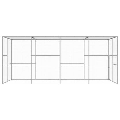 Cat Cage | Silver | Galvanised Steel | 6 x 3 x 2.5 m | Durable | Cages