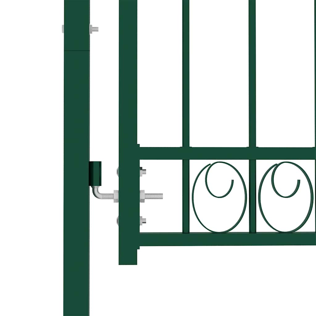 Fence Gate "EMMEN" with Arched Top Steel 100x86 cm Green