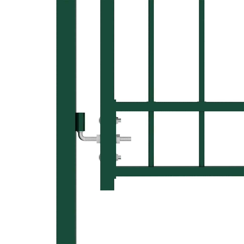 Fence Gate "EMMEN" with Arched Top Steel 100x123,5 cm Green