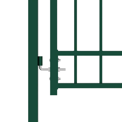 Fence Gate "EMMEN" with Arched Top Steel 100x123,5 cm Green