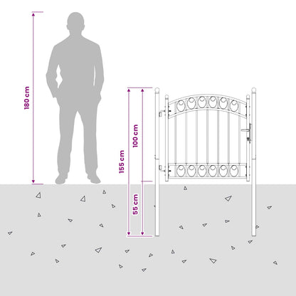 Fence gates EMMEN 104 x 86 cm Lockable Powder-coated steel
