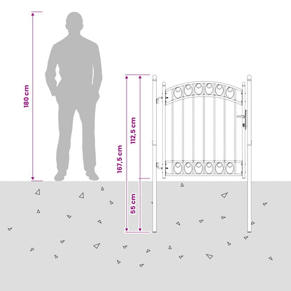 Fence gates EMMEN 104 x 98.5 cm Lockable Powder-coated steel