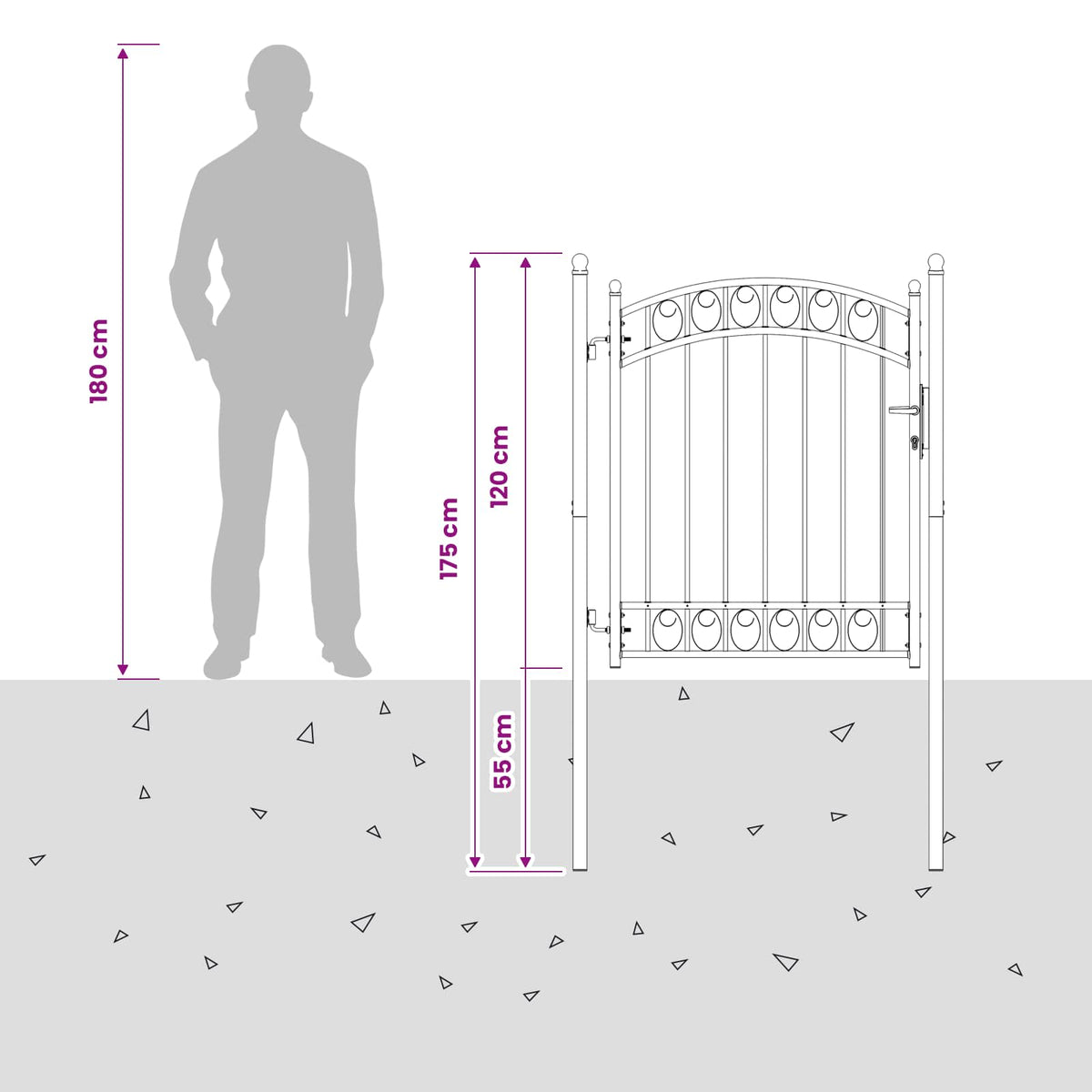 Fence gates EMMEN 104 x 106 cm Lockable Powder-coated steel