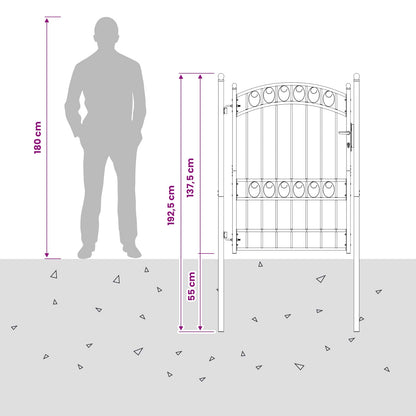 Fence gates EMMEN 104 x 123.5 cm Lockable Powder-coated steel