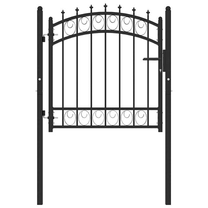 146378 vidaXL Fence Gate "EMMEN" with Spikes Steel 103x97 cm Black