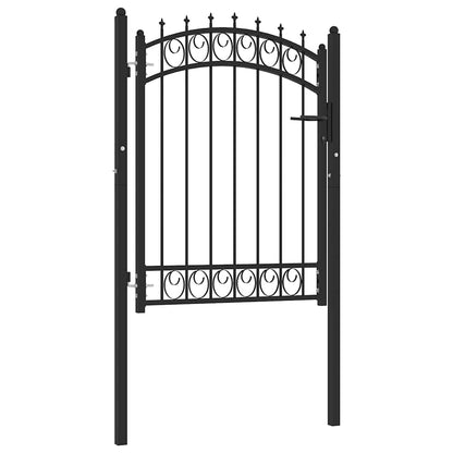 146379 vidaXL Fence Gate "EMMEN" with Spikes Steel 103x109,5 cm Black
