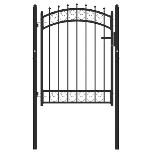146379 vidaXL Fence Gate "EMMEN" with Spikes Steel 103x109,5 cm Black