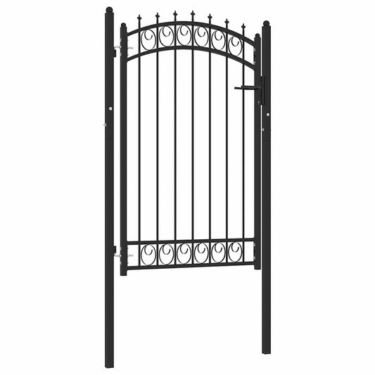 146380 vidaXL Fence Gate "EMMEN" with Spikes Steel 103x117 cm Black