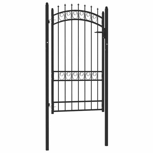 146381 vidaXL Fence Gate "EMMEN" with Spikes Steel 103x134,5 cm Black