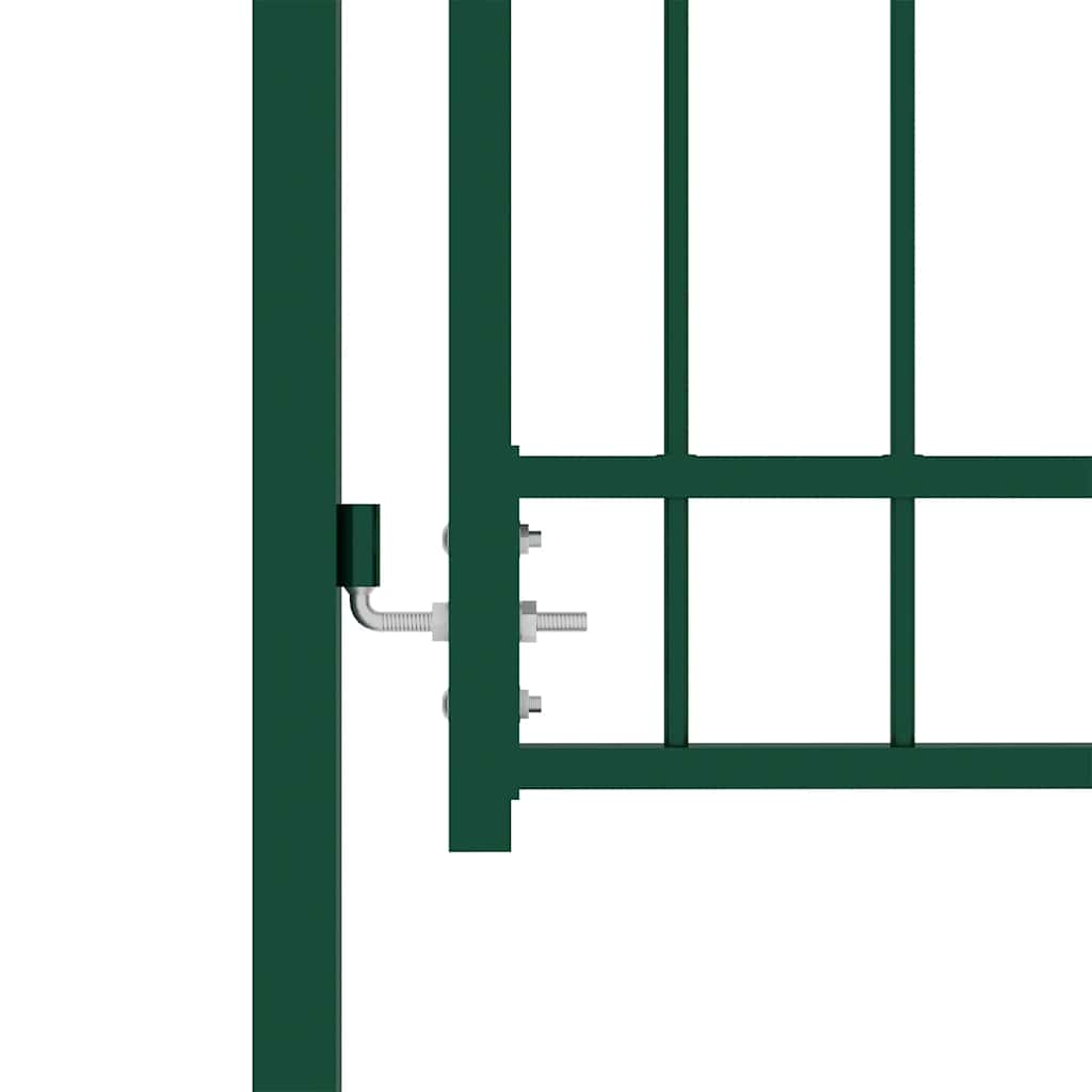 Fence Gate EMMEN with Spikes Steel 104x97 cm Green