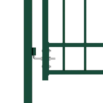 Fence Gate EMMEN with Spikes Steel 104x97 cm Green