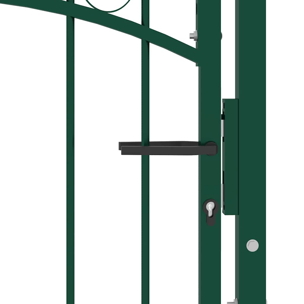 Fence Gate EMMEN with Spikes Steel 104x117 cm Green
