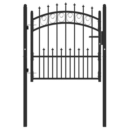 Fence Gate EMMEN with Spikes Steel 104x87 cm Black