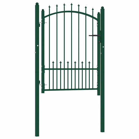 146394 vidaXL Fence Gate "EMMEN" with Spikes Steel 104x109,5 cm Green