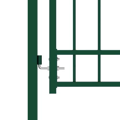 Fence Gate Emmen with Spikes Steel 104x109.5 cm Green