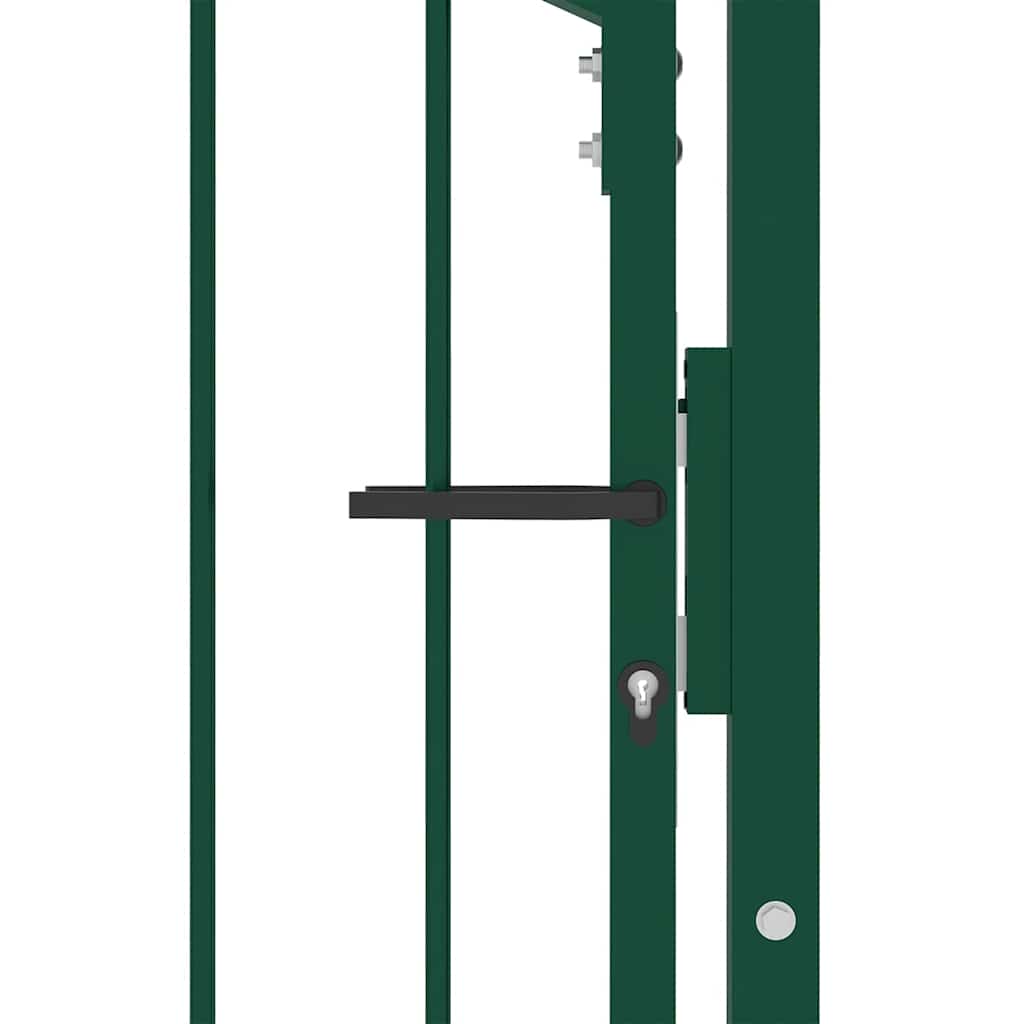 Fence Gate EMMEN with Spikes Steel 104x109.5 cm Green