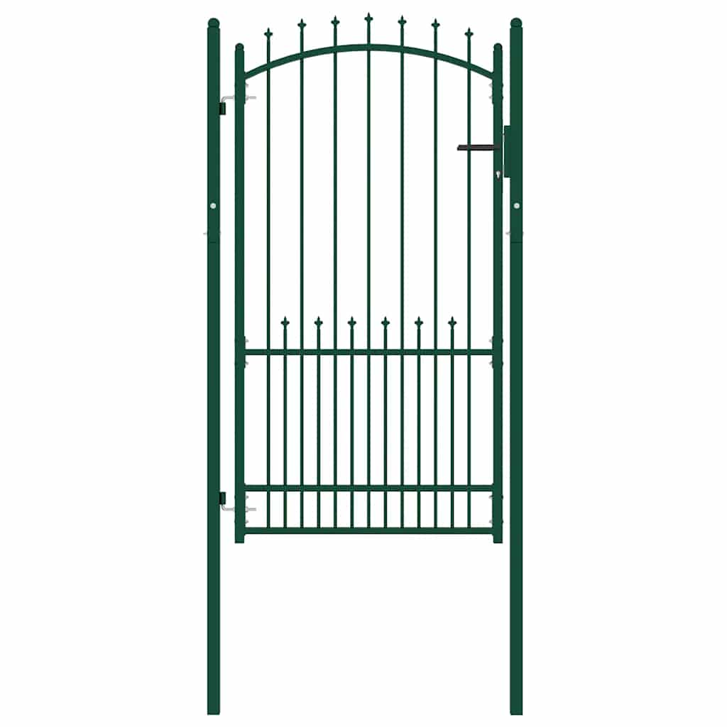 Outdoor Gate | Green | Steel | 100 x 175 cm | Durable | Outdoor Gate