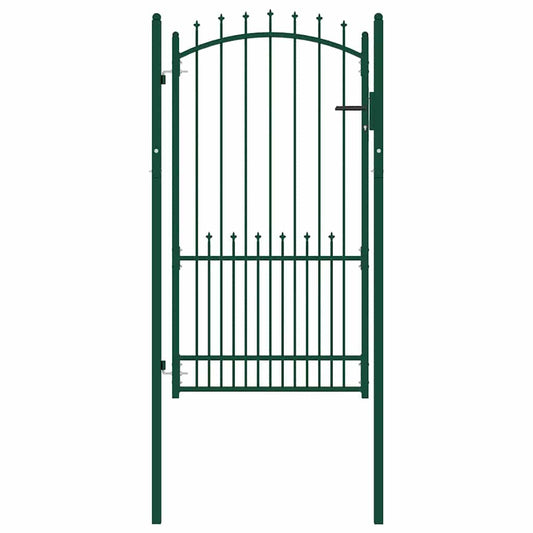 Outdoor Gate | Green | Steel | 100 x 175 cm | Durable | Outdoor Gate