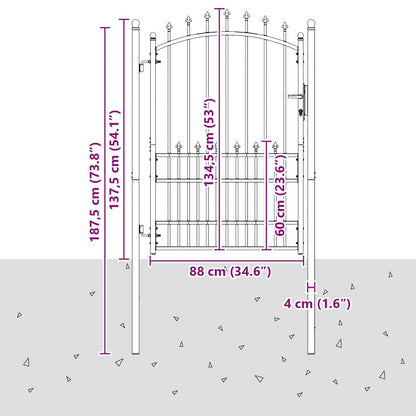 Outdoor Gate | Green | Steel | 100 x 175 cm | Durable | Outdoor Gate
