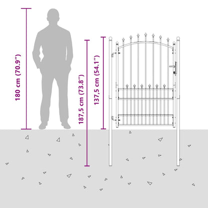 Outdoor Gate | Green | Steel | 100 x 175 cm | Durable | Outdoor Gate