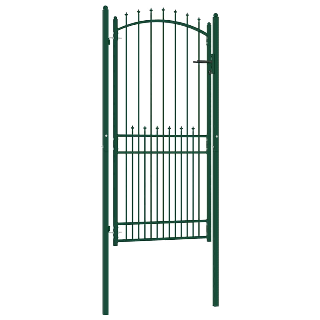 Fence Gate EMMEN with Spikes Steel 104x147 cm Green