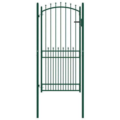 Fence Gate EMMEN with Spikes Steel 104x147 cm Green