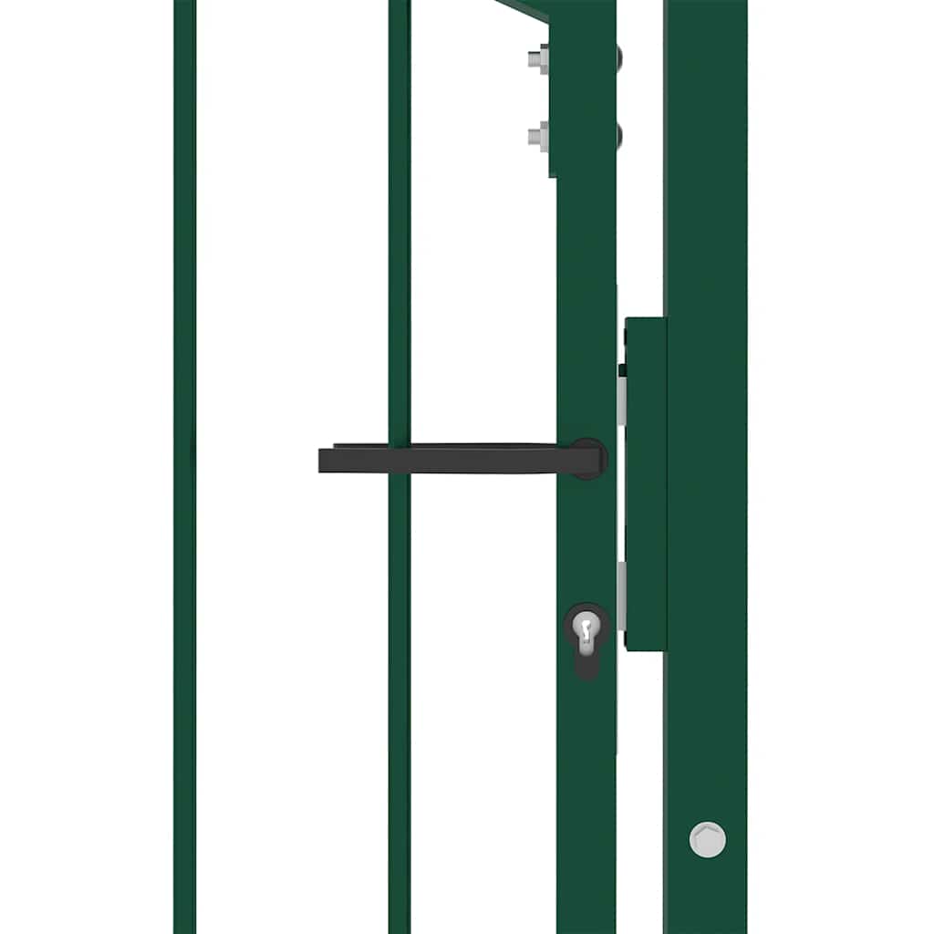 Fence Gate EMMEN with Spikes Steel 104x147 cm Green