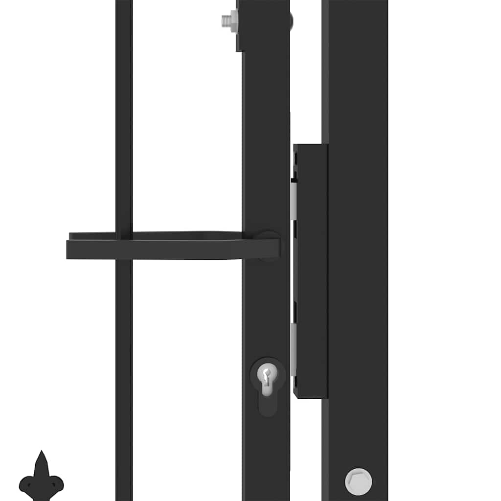 Fence Gate EMMEN with Spikes Steel 104x97 cm Black