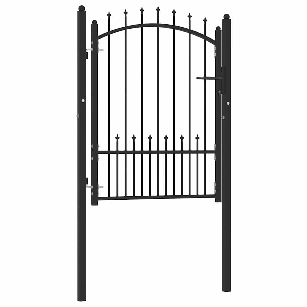 Fence Gate with Spikes EMMEN 100 x 125 cm Powder-coated steel