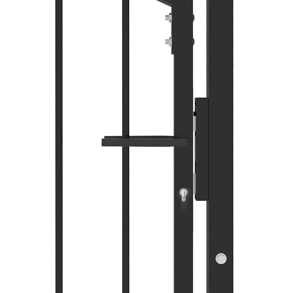 Fence Gate with Spikes Black 100 x 150 cm Powder-coated steel