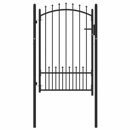 Fence Gate with Spikes Black 100 x 150 cm Powder-coated steel