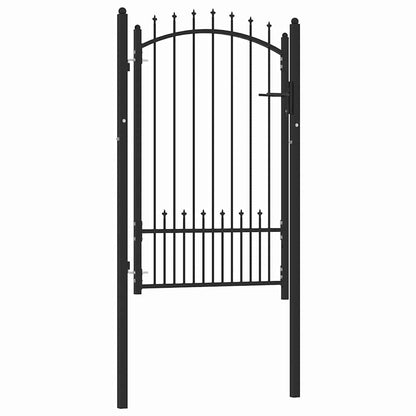 Fence Gate with Spikes Black 100 x 150 cm Powder-coated steel