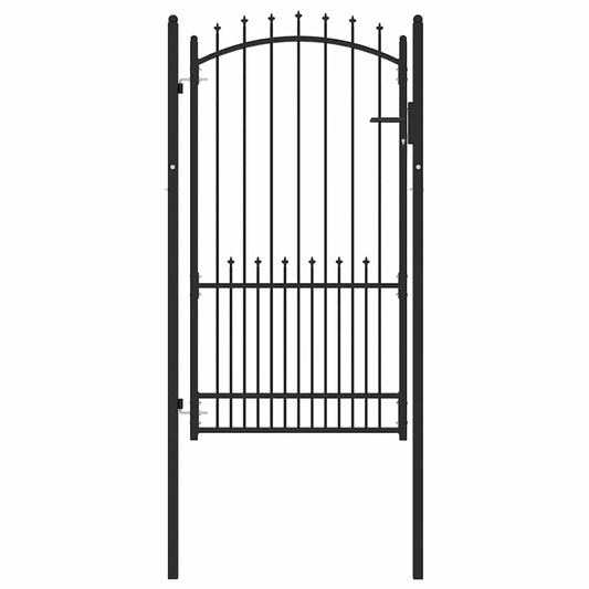 Fence Gate with Spikes EMMEN 100 x 175 cm Powder-coated steel