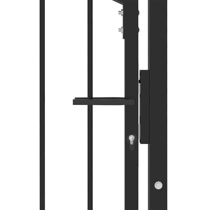 Fence Gate with Spikes EMMEN 100 x 200 cm Powder-coated steel