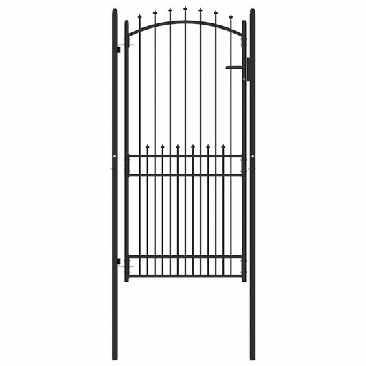 Fence Gate with Spikes EMMEN 100 x 200 cm Powder-coated steel