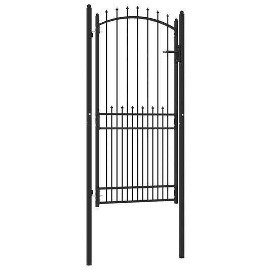 Fence Gate with Spikes EMMEN 100 x 200 cm Powder-coated steel
