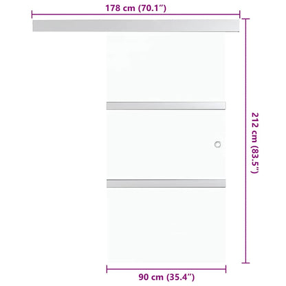 Sliding Door ESG Glass and Aluminium 90x212 cm Silver