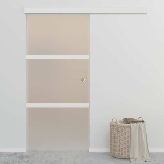Sliding Door ESG Glass and Aluminium 90x212 cm Silver