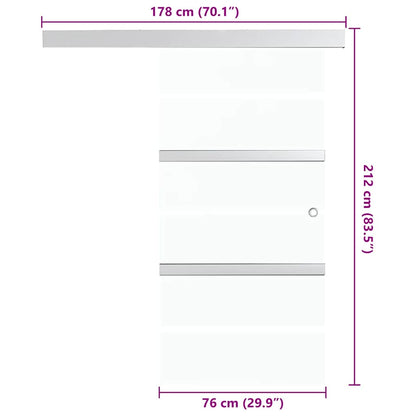 Sliding Door ESG Glass and Aluminium 76x212 cm Silver