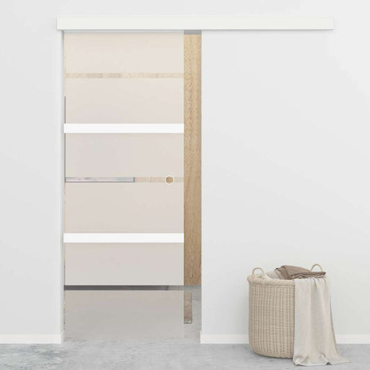 Sliding Door ESG Glass and Aluminium 76x212 cm Silver